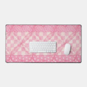 ROZE HARTEN DEKEN Bureaumat / Groot formaat (Keyboard & Muis)
