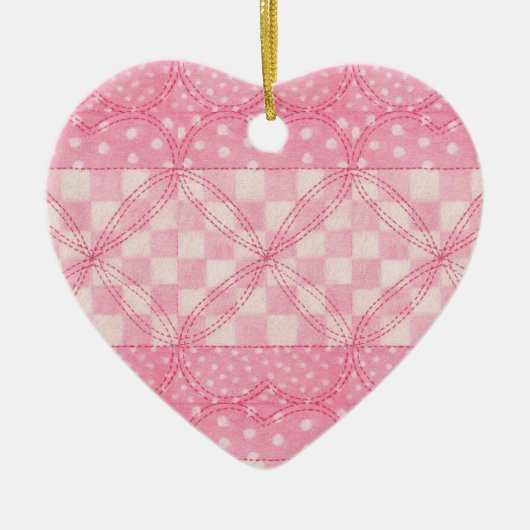 ROZE HARTEN DEKEN Keramiek Hart Ornament (Voorkant)