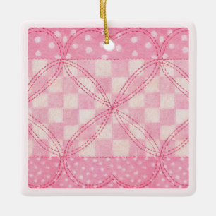 ROZE HARTEN DEKEN Keramiek Vierkant Ornament / Roz