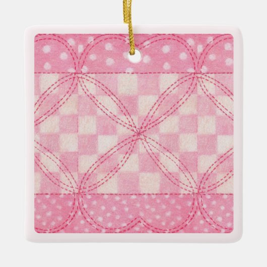 ROZE HARTEN DEKEN Keramiek Vierkant Ornament / Roz (Voorkant)