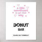Roze harten Donut Bar Shower Bord Poster (Voorkant)