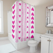 Roze harten douchegordijn (In situ)