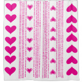 Roze harten douchegordijn (Voorkant)