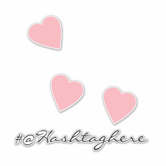 Roze harten drijvende naam Script Decaal auto Sticker (Voorkant)