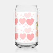 roze harten en beer blikvorm glas (Voorkant)