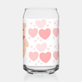 roze harten en beer blikvorm glas (Achterkant)