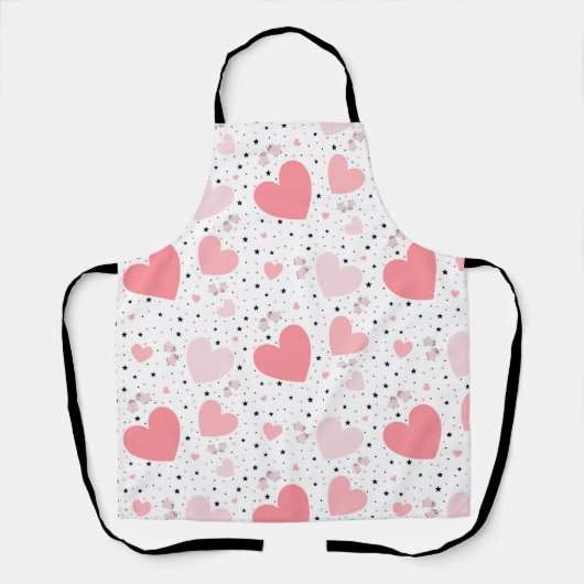 Roze harten en biggetje schort (Voorkant)