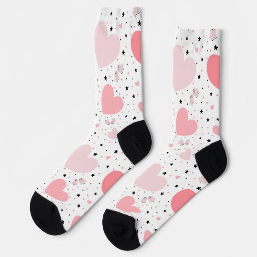 Roze harten en biggetje sokken (Links)