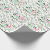 Roze harten en bladeren Verpakkingspapier Cadeaupapier (Hoek)