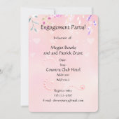 Roze harten en bloemen Uitnodiging (Voorkant)