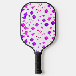 Roze Harten en Blokjes Pickleball Paddle