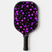 Roze Harten en Blokjes Pickleball Paddle (Achterkant)