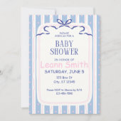 Roze harten en Blue Bows Baby shower Kaart (Voorkant)