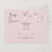 Roze harten en Butterflies Baby shower Uitnodiging (Voorkant)
