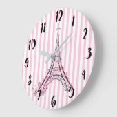 Roze harten en Butterflies Paris Eiffel Tower Grote Klok (Hoek)