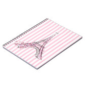 Roze harten en Butterflies Paris Eiffel Tower Notitieboek (Linkerzijde)