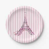 Roze harten en Butterflies Paris Eiffel Tower Part Papieren Bordje (Voorkant)