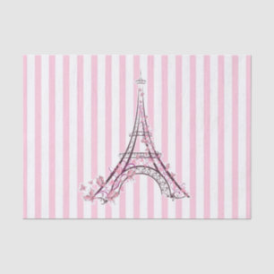 Roze harten en Butterflies Paris Eiffel Tower Part Tissuepapier