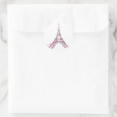 Roze harten en Butterflies Paris Eiffel Tower Ronde Sticker (Tas)