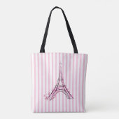 Roze harten en Butterflies Paris Eiffel Tower Tote Bag (Achterkant)