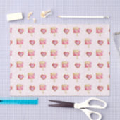 Roze harten en cake (Design 60 Roze Serie) Tissuepapier (Craft)