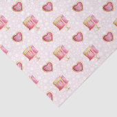 Roze harten en cake (Design 60 Roze Serie) Tissuepapier (Detail)