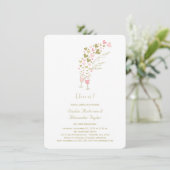 Roze harten en champagne Cheers Engagement Party Kaart (Staand voorkant)