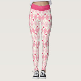 Roze harten en diamanten leggings