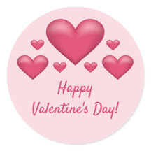 Roze harten en Happy Valentijnsdag tekst