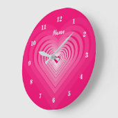 Roze harten en Jouw naam - Tekst - Romantisch mode Grote Klok (Hoek)