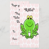 Roze harten en kikkers Valentijnse Kaarten (Voorkant / Achterkant)