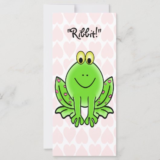 Roze harten en kikkers Valentijnse Kaarten (Voorkant)
