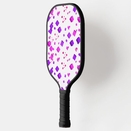 Roze harten en kubussen Pickleball Paddle (Links)