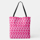 Roze harten en linnen Pattern Crossbody Bag Tote Bag (Achterkant)