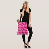 Roze harten en linnen Pattern Crossbody Bag Tote Bag (Op model)