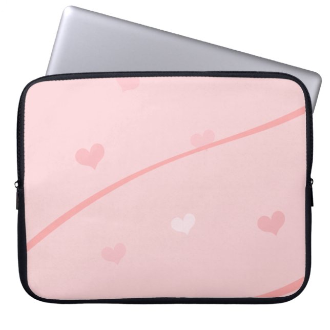 Roze harten en linten Sleeve laptop (Voorkant)