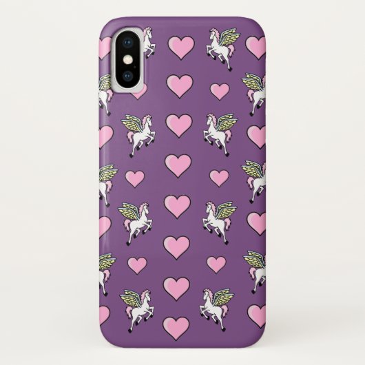 Roze harten en Pegasus Case-Mate iPhone Case (Achterkant)