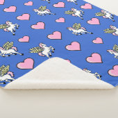 Roze harten en Pegasus Sherpa Deken (3/4)