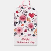 Roze harten en Rozen Cadeaulabel (Voorkant)