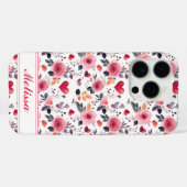 Roze harten en Rozen Case-Mate iPhone Case (Achterkant (horizontaal))