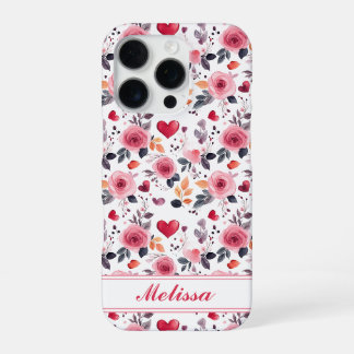 Roze harten en Rozen iPhone 16 Pro Hoesje