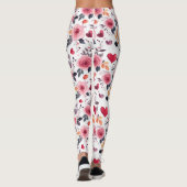 Roze harten en Rozen Leggings (Achterkant)