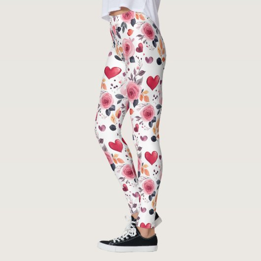Roze harten en Rozen Leggings (Links)