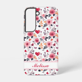 Roze harten en Rozen Samsung Galaxy Hoesje