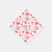 Roze harten en Rozen Servet (Hoek)