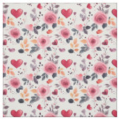 Roze harten en Rozen Stof (Swatch)