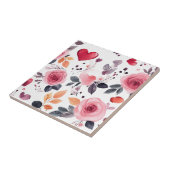 Roze harten en Rozen Tegeltje (Zijkant)