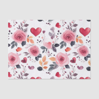 Roze harten en Rozen Tissuepapier