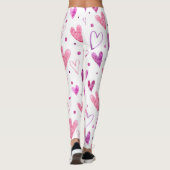 Roze harten en stippen: romantisch genot. leggings (Achterkant)
