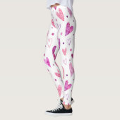 Roze harten en stippen: romantisch genot. leggings (Links)